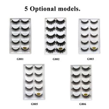 5 Pairs Long False Eye Lashes 3D False Eyelashes Band Black WQWQ