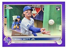 Bobby Witt, Jr. 2022 Topps Chrome Update Purple Refractor & Base RC Cards