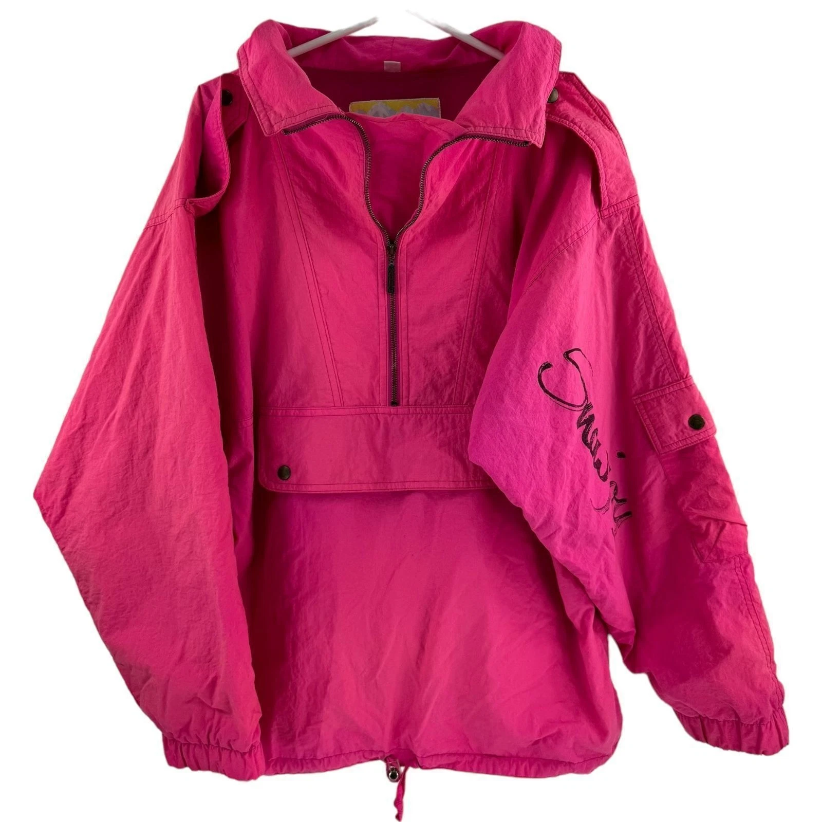 Vintage Olympia Snow Joy Ski Pink Sportswear Windbreaker Zip Up Jacket | Large