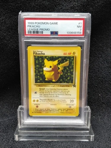 1999 Pokemon game Pikachu League Promo #1_ PSA 7