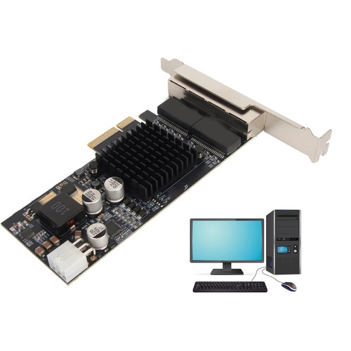 1000Mbps 4 RJ45 Port Network Card For 350 Chip PCI Express X4 NIC Gigab CB - Afbeelding 15 van 22