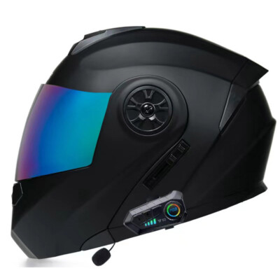 Motorcycle Bluetooth Full Face Flip Up Helmet with Sun Visor