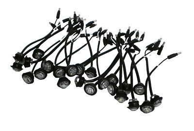 24 x  Maxxima 3/4'' Mini White Clear 3 LED light License Bullet courtesy Step
