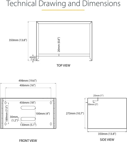 StarTech.com 6U Wall Mount Network Rack - 14 Inch Deep (Low Profile) - 19" Patch - Picture 6 of 6