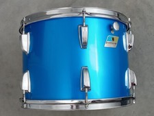 70's LUDWIG 14" SILK BLUE TOM DRUM, 3-ply EXCELLENT for your drum set