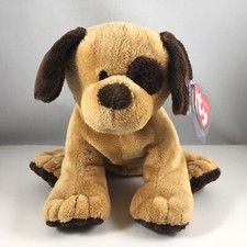 Ty Pluffies - BARKERS the Dog (9 Inch) (Black Bead Eyes) (2009) Plush Toy MWMTs