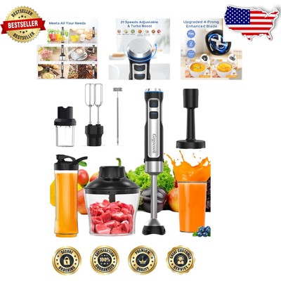 Elite Handheld Blender 1000W - 21 Speed Immersion Blender with Multi-Attachments