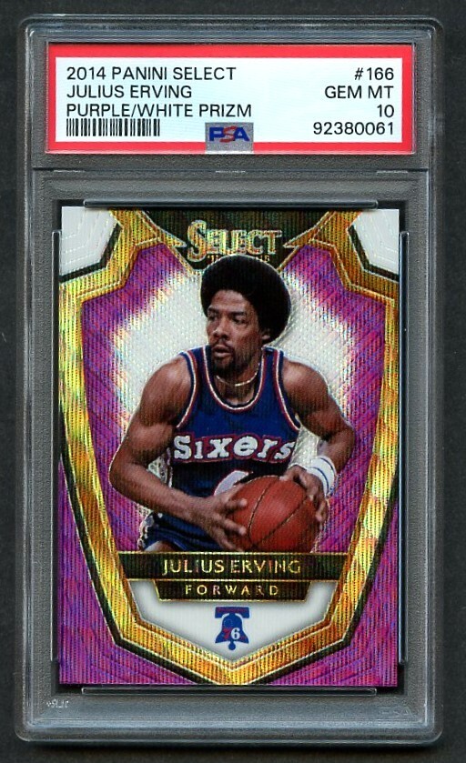 2014 Panini Select Purple/White Prizm JULIUS ERVING #166 PSA 10 GEM MT 76ers