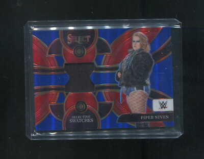 2024 SELECT WWE PIPER NIVEN BLUE PRIZM # /49 GAME MATCH USED JERSEY MATERIAL