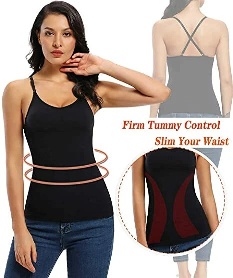 Camiseta sin mangas para mujer Cami capas largas informal básica camisola lisa Plus S-2XL Foto 3 de 4