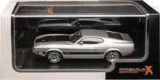 Premium X FORD Mustang Coupe Mach I 1973 Diecast 1:43 Silver Black Lanes PRD398J