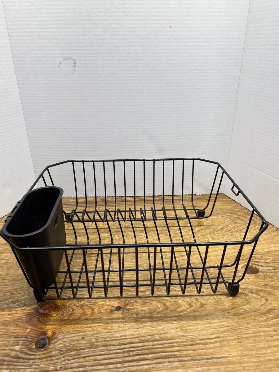 VINTAGE COATED WIRE DISH DRAINER DRYING RACK 14 X 12 RUBBERMAID Black