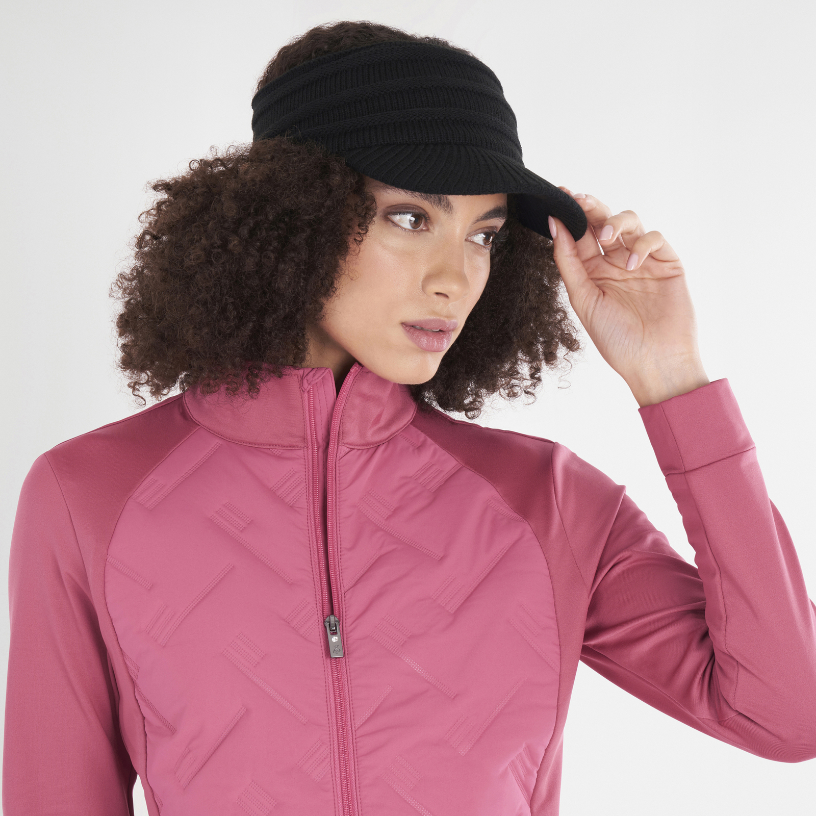 Green Lamb Ladies Cable Knit Visor in Black