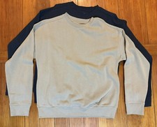 Lot Of 2 Athletic Works Boys Black  Tan Fleece Lined Crew Sweatshirt Sz XL