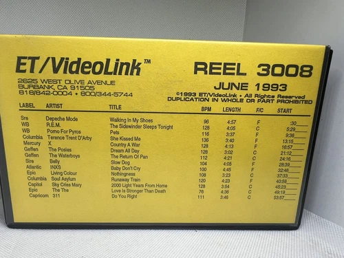 ET/VideoLink PROGRESSIVE HITS JUNE 1993 REEL 3008 - DEPECHE MODE/X/POSIES/311+++