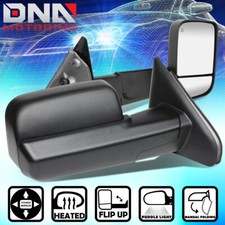 For 2002-2009 Dodge Ram Pair Black Powered Towingcamper Side Mirrorsheated