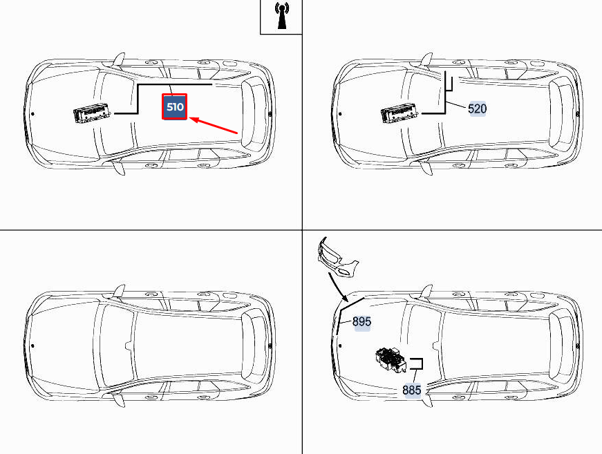 Neu MERCEDES-BENZ C W205 Antennenkabel-Kabelbaum A2055401420 Original