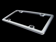 Weathertech Billet Aluminum License Plate Frame For Cars - Clear Bright Silver