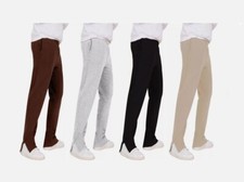 Mens Premium Jogging Bottoms Joggers Open Split Hem Jog Pants Gym Sports Trouser