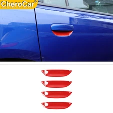 4x Car Exterior Door Handle Bowl Cover Trim Decoration For Dodge Charger 15+ Red