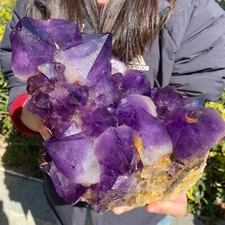 10.25LB Natural Amethyst Point Quartz Crystal Rock Stone Purple Mineral Spe