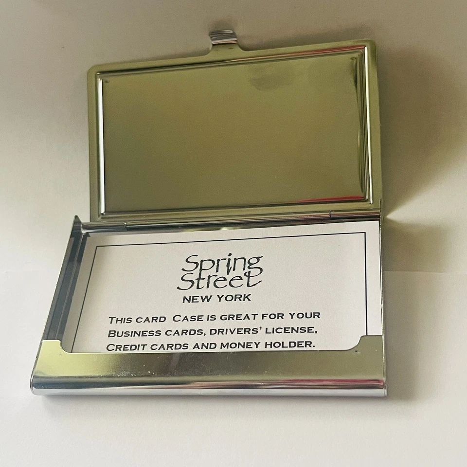 Estuche Portatarjetas Verde Esmalte Floral Spring Street NY Licencia de Conducir Tarjeta de Crédito Foto 4 de 4