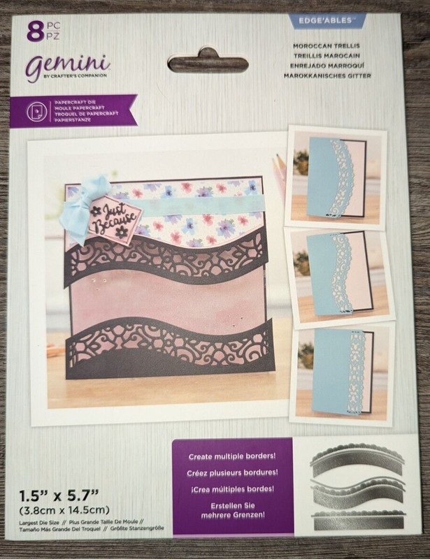 Gemini Crafter's Companion Edge'ables MOROCCAN TRELLIS papercraft die NEW