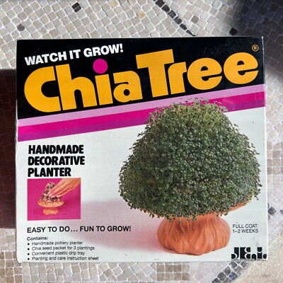 Vintage 1995 Chia Pet Tree by Joseph Enterprises  Hand Made Decorative Planter.