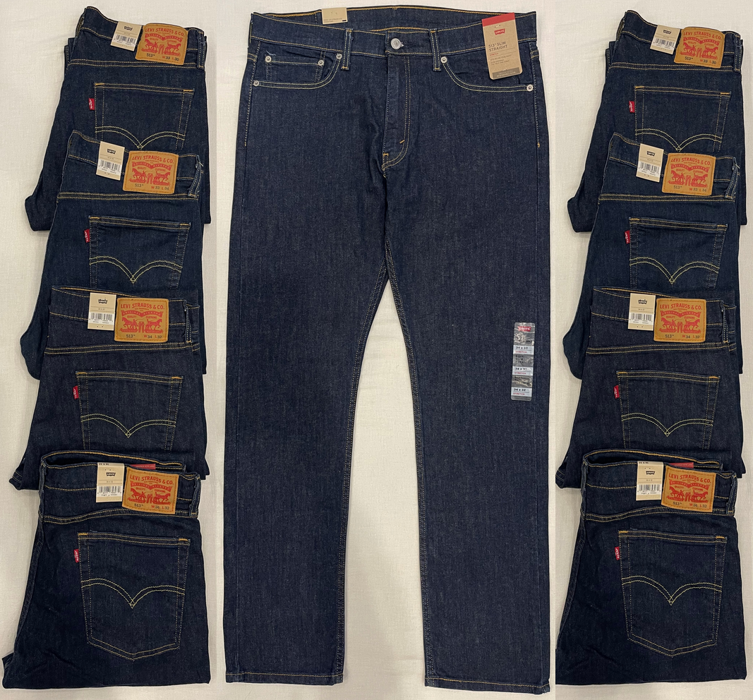 Levis 513 Slim Straight Stretch Mens Jeans Dark Blue Sizes 32, 33, 34