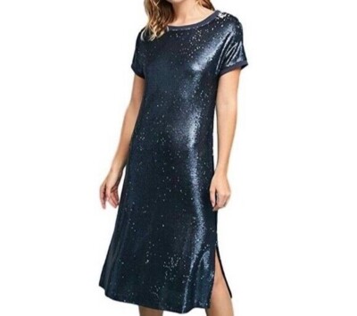 Moulinette Soeurs Anthropologie woman's dress blue sequin Size Small | eBay