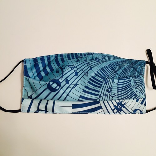 Musical Notes Design Face Mask, adjustable, nose guard, filter pouch, 2 filters - Picture 2 of 5