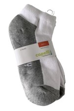 Capelli of New York Kids Footie Socks, Size Small 9-13 , White/Gray, 3 Pairs