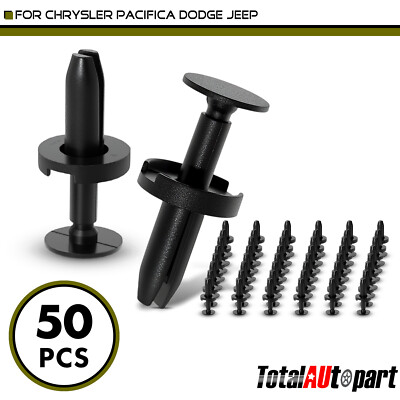 50x Bumper Tail Light Retainer Clips for Jeep 8mm Nylon Push-Type