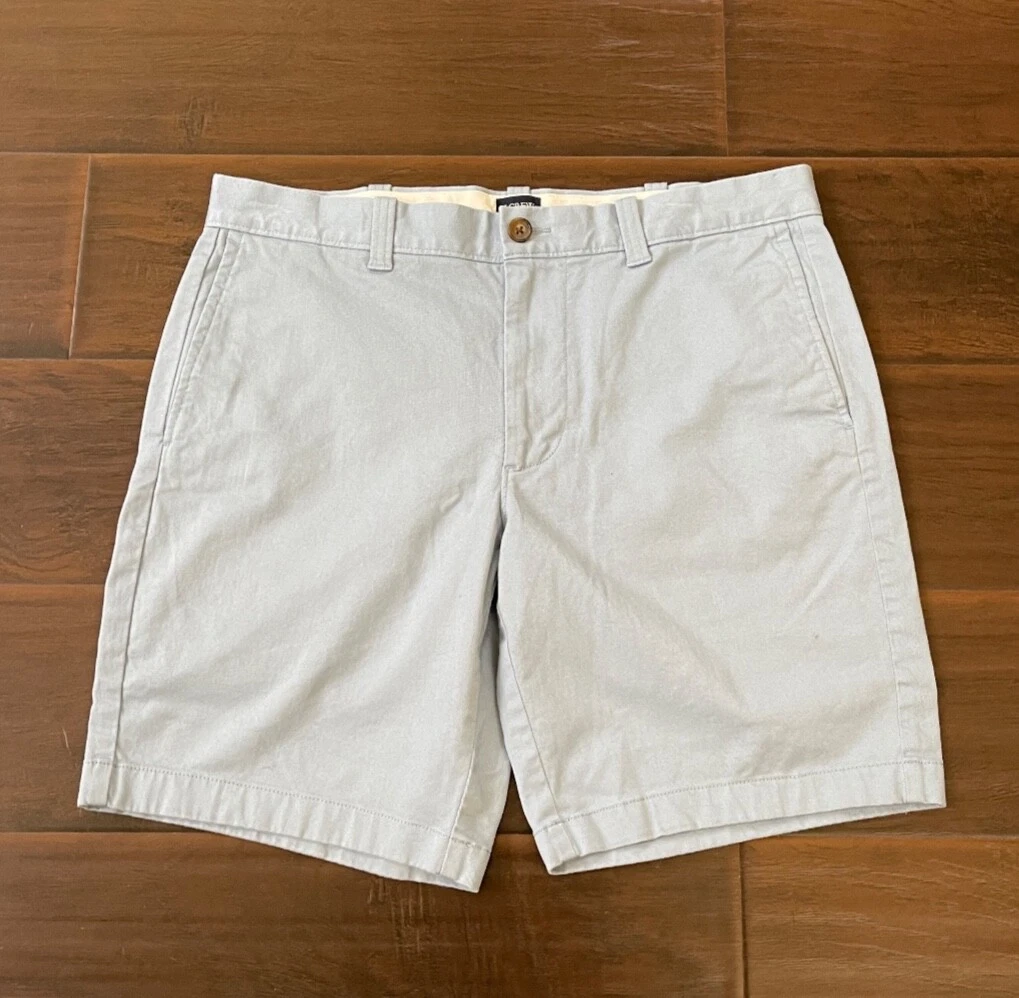 NWOT J.Crew Men's 33 Light Blue 9" inseam Flat Front Cotton Chino Shorts