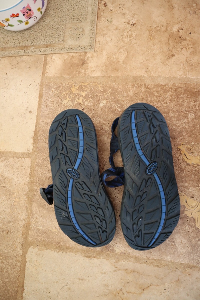 Black & Cobalt Blue Pattern Web Strap CHACO Strappy Sandals  display picture 2