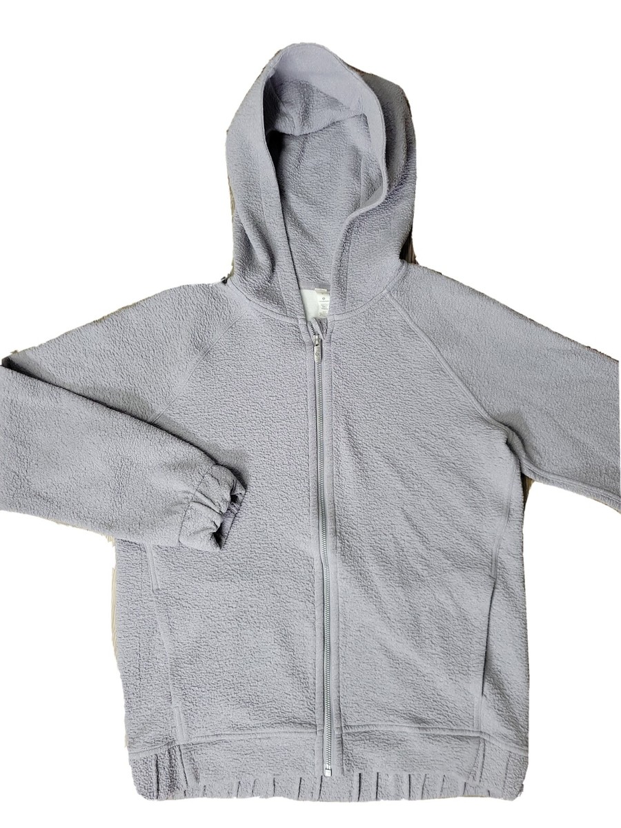 Lululemon サイズ8 グレー フルジップパーカー Lululemon Women's Small Zip Up Hoodie Crepe Knit Gray Sweatshirt