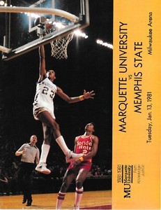 Marquette University 1981 Game Program featuring Doc Rivers