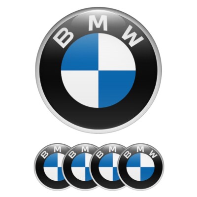 4 x BMW Silicon Emblem Aufkleber für Radkappen Nabendeckel Epoxidharz Logo