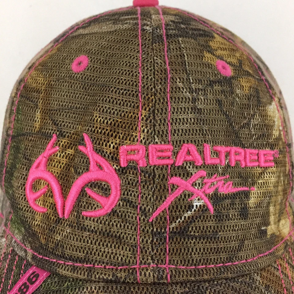 Realtree Xtra Womens Hat Camouflage Pink Logo Hunt Deer Baseball Adjustable Cap - Image 2 of 4