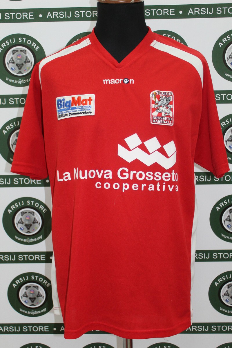 Maillot Baseball Grosseto FIBS – Macron, Taille XXL, Blanc, Porté