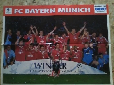poster foot Vintage Bayern Munich finale champions League 2001 - Photo 1/2