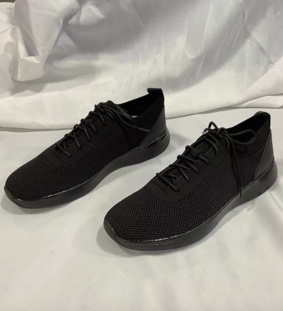 Size 8 Men's Fitflop Flexknit F0030 1119 Lace Up Low Top Black Sneakers Shoes image 4