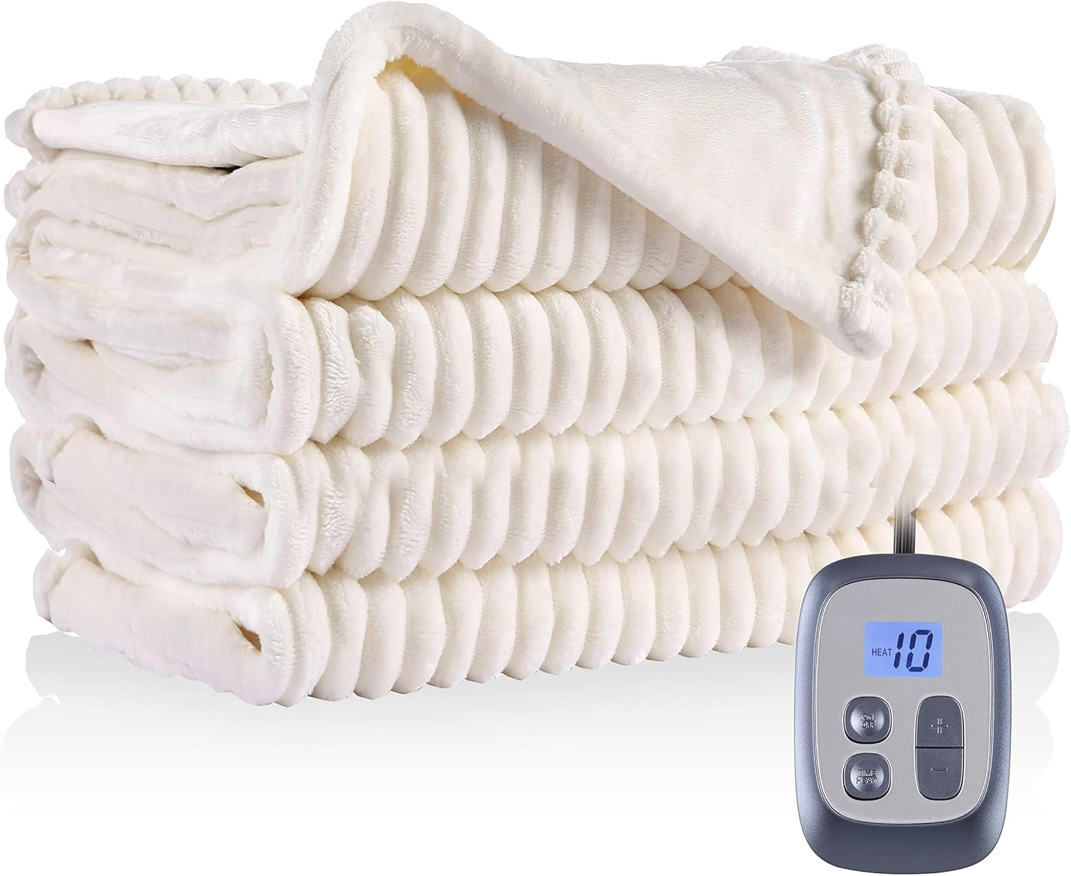 Electric Heated Blanket 72 X84 Inches Full Size with 12 Hours Auto-Off and 10 He