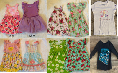 GIRLS KIDS CLOTHES 12 MONTHS & UP (DRESSES,LEGGINGS,OUTFITS,JUST FOR LITTLE
