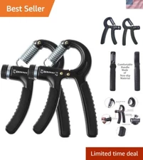 Stainless Steel Hand Gripper Set - Adjustable Resistance 10-50kg for Strength