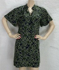 BANANA REPUBLIC GREEN FLORAL TIE NECK BELL SLEEVES CASUAL SHIFT DRESS 8 NWT