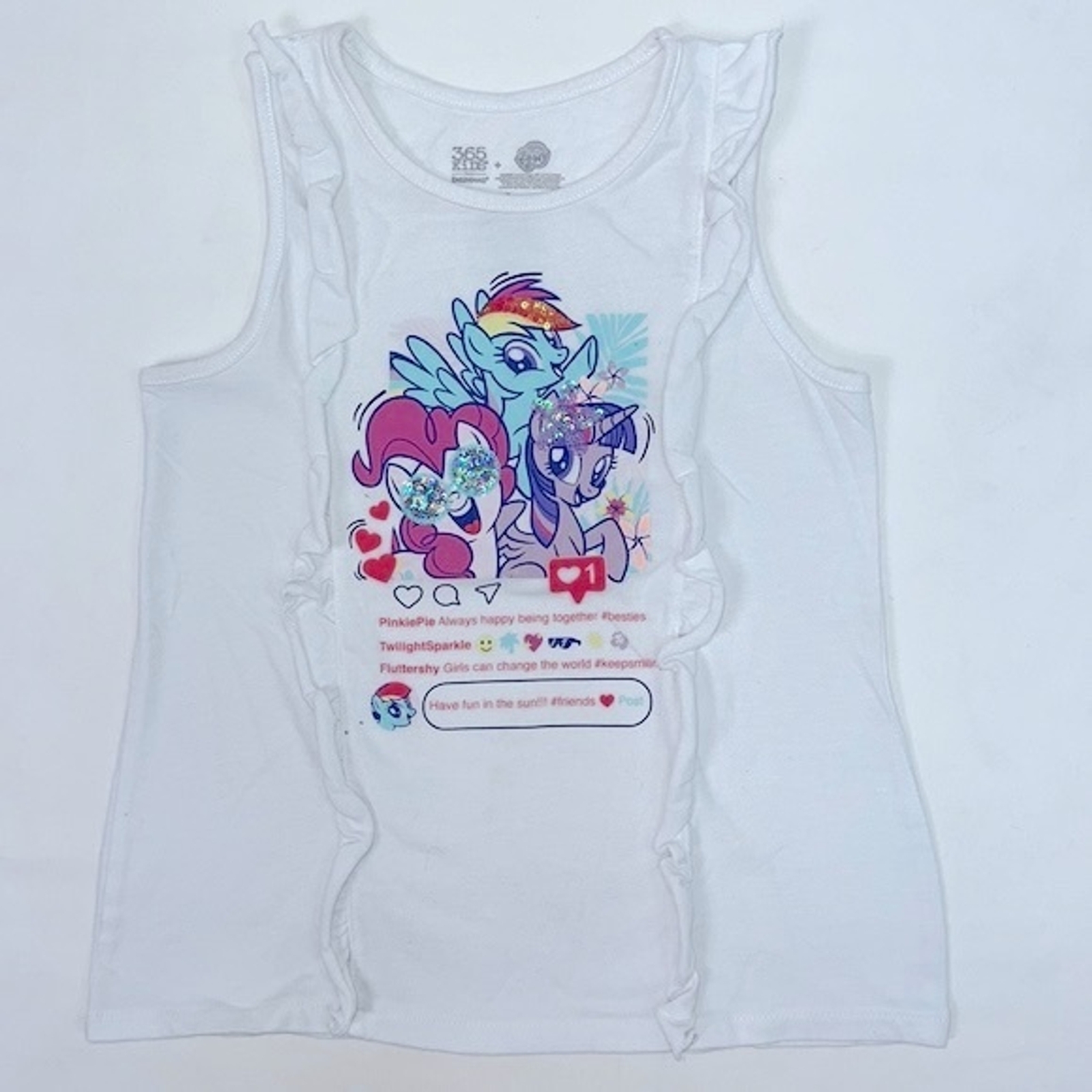 Canotta My little Pony bambino senza maniche bambina bianca unicorno taglia 8#1124