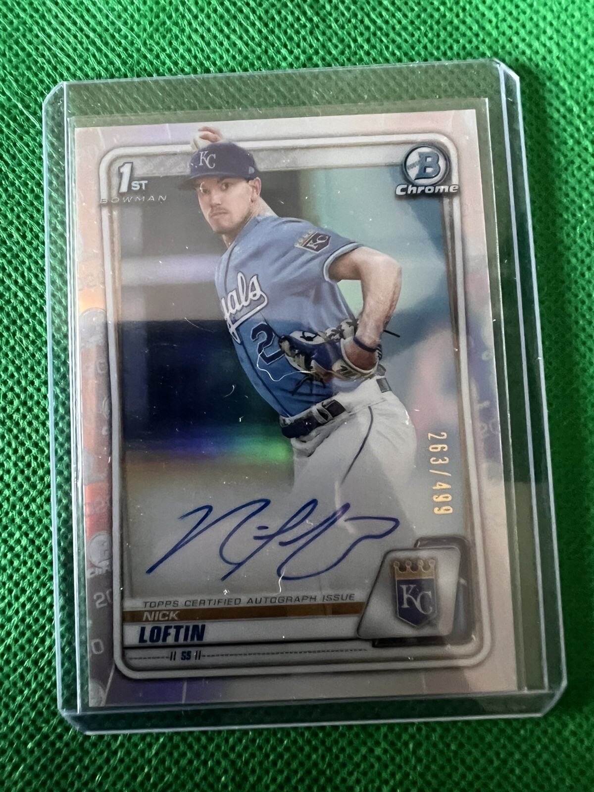 2020 Bowman Draft NICK LOFTIN Chrome 1st Refractor Auto 263/499 Called Up Royals