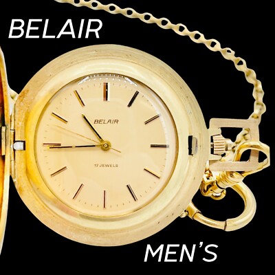 BELAIR Vintage Men's Gold Pocket Watch