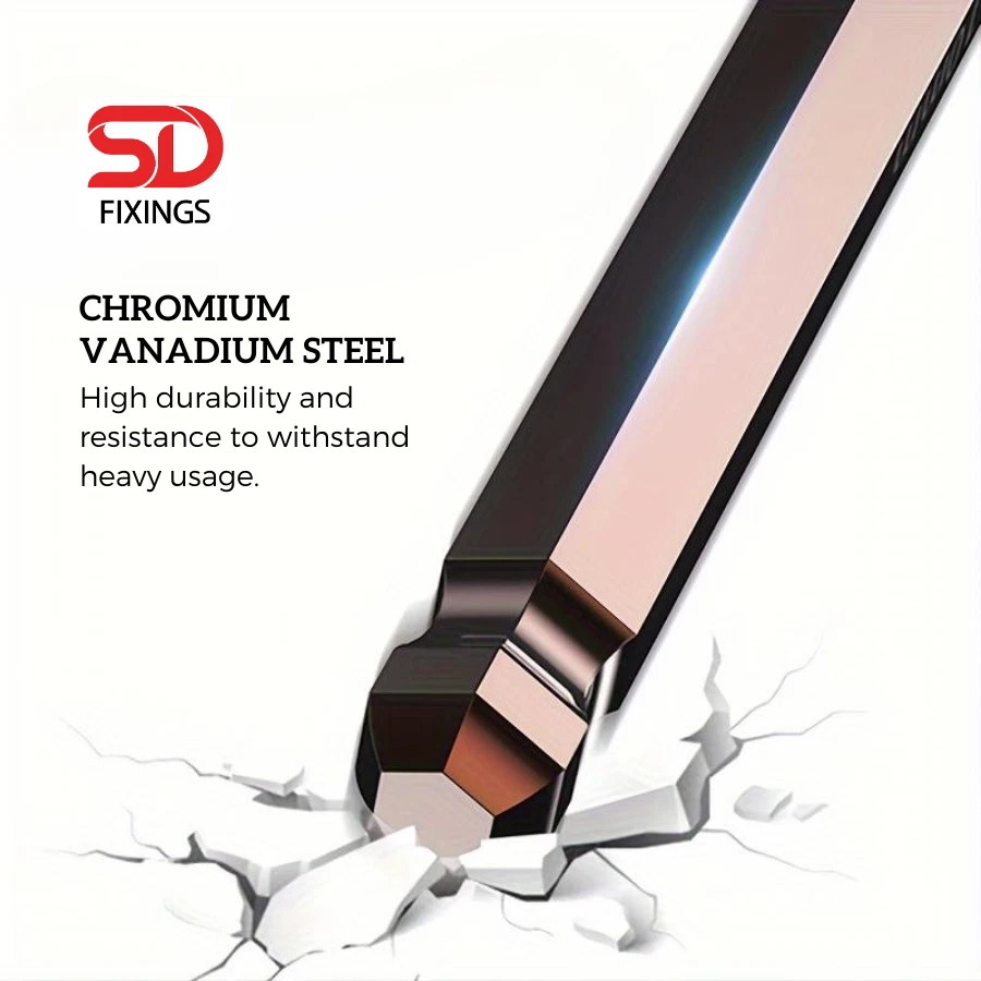 9pcs Extra Long Premium CR-V Steel HEX KEY SET 1.5-10mm for DIY & Professional - Image 2 of 4